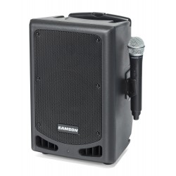 Uppladdningsbar bluetoothhögtalare med trådlös handmikrofon - Samson XP208W Portable PA System